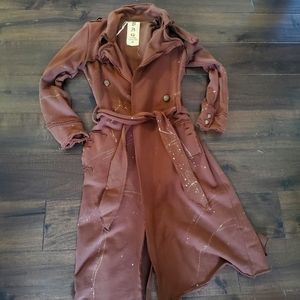 Brown Yag cotton long sweater coat